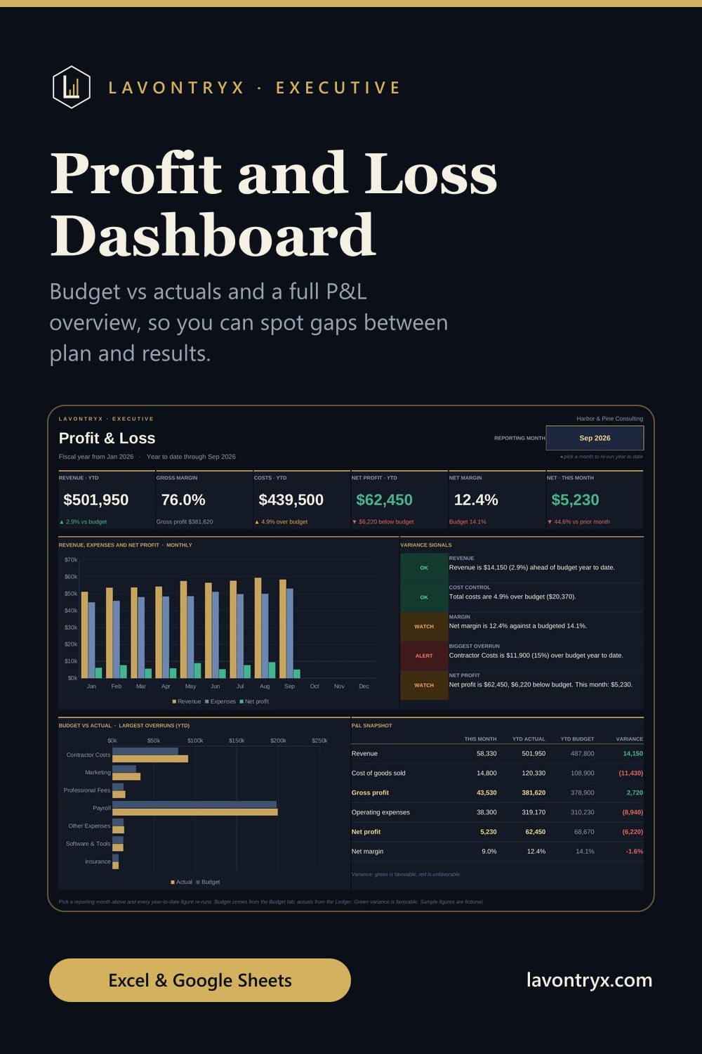 Pinnable image for Profit and Loss Dashboard